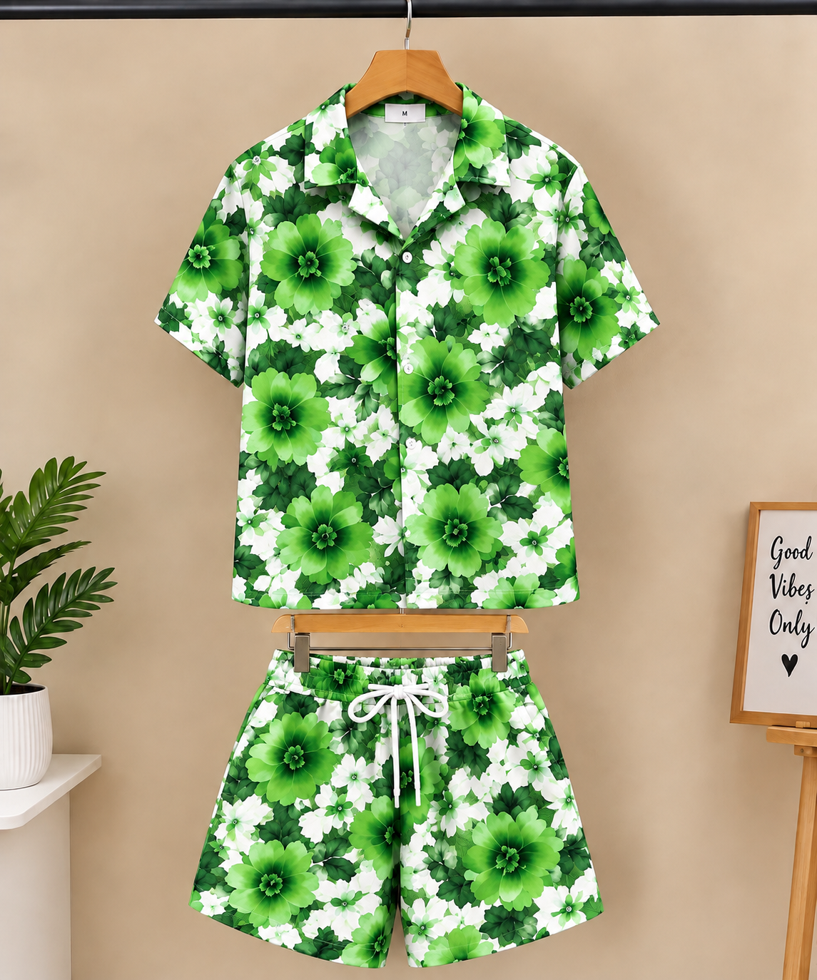 Floral 2-Piece Shirt & Shorts Set