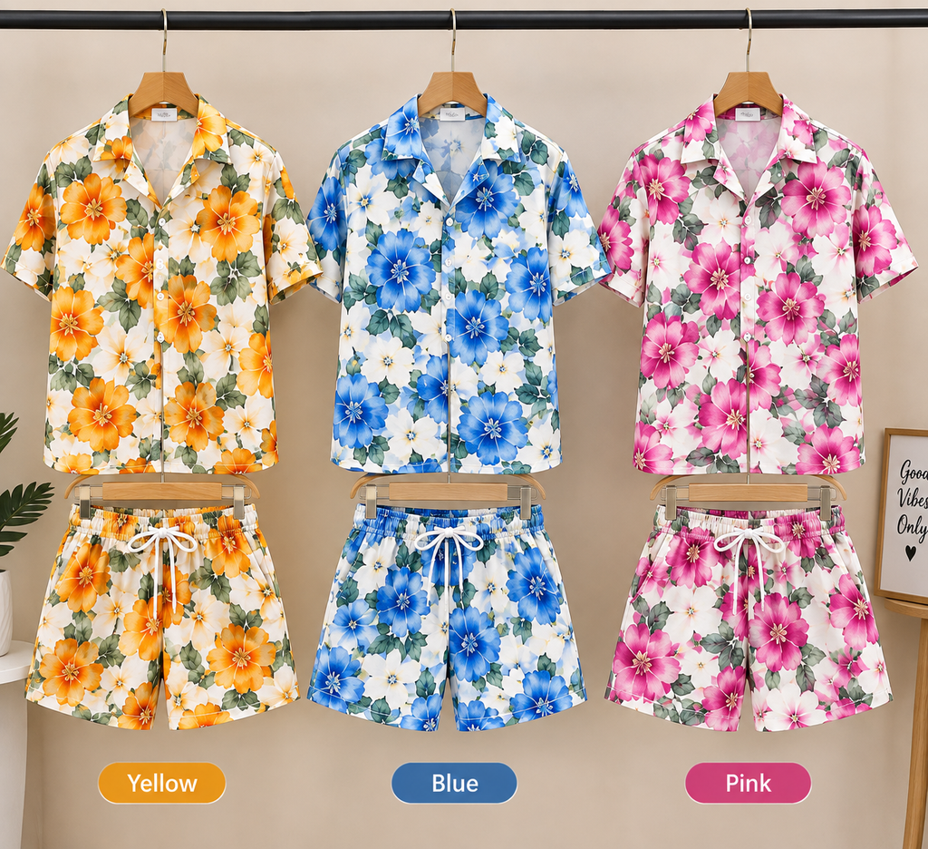 Floral 2-Piece Shirt & Shorts Set