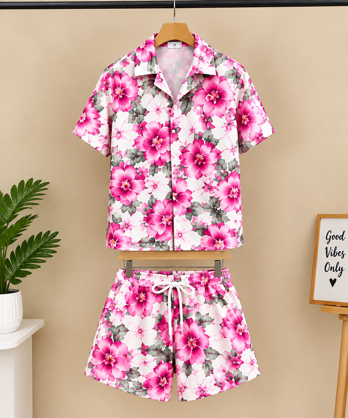 Floral 2-Piece Shirt & Shorts Set