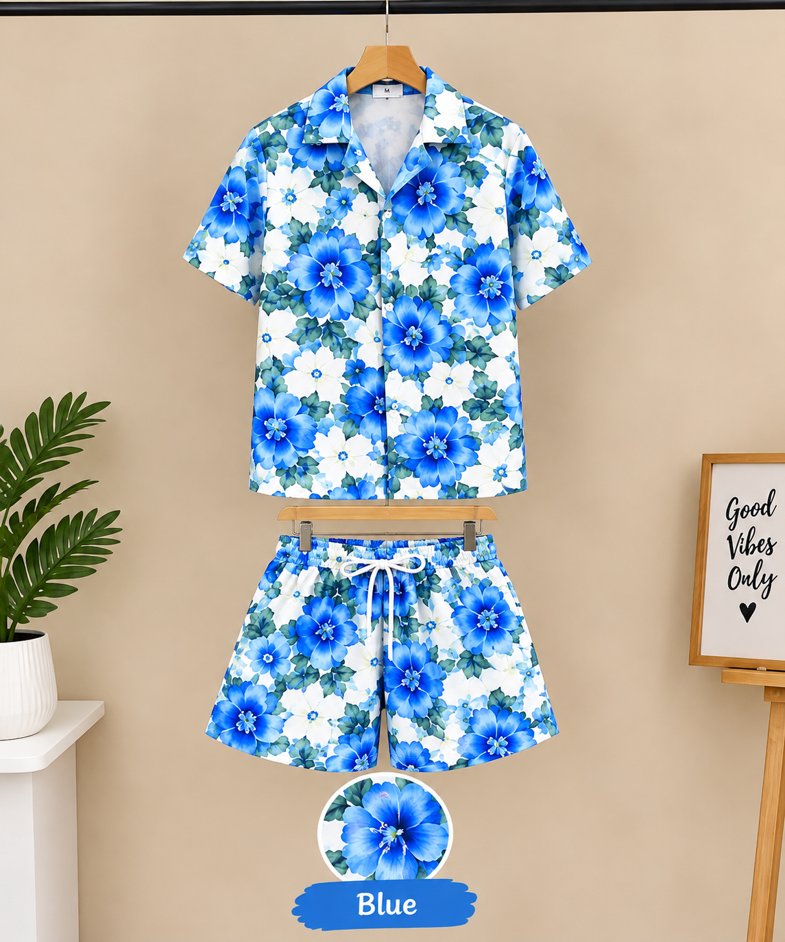Floral 2-Piece Shirt & Shorts Set