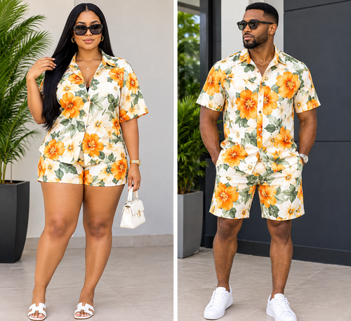Floral 2-Piece Shirt & Shorts Set