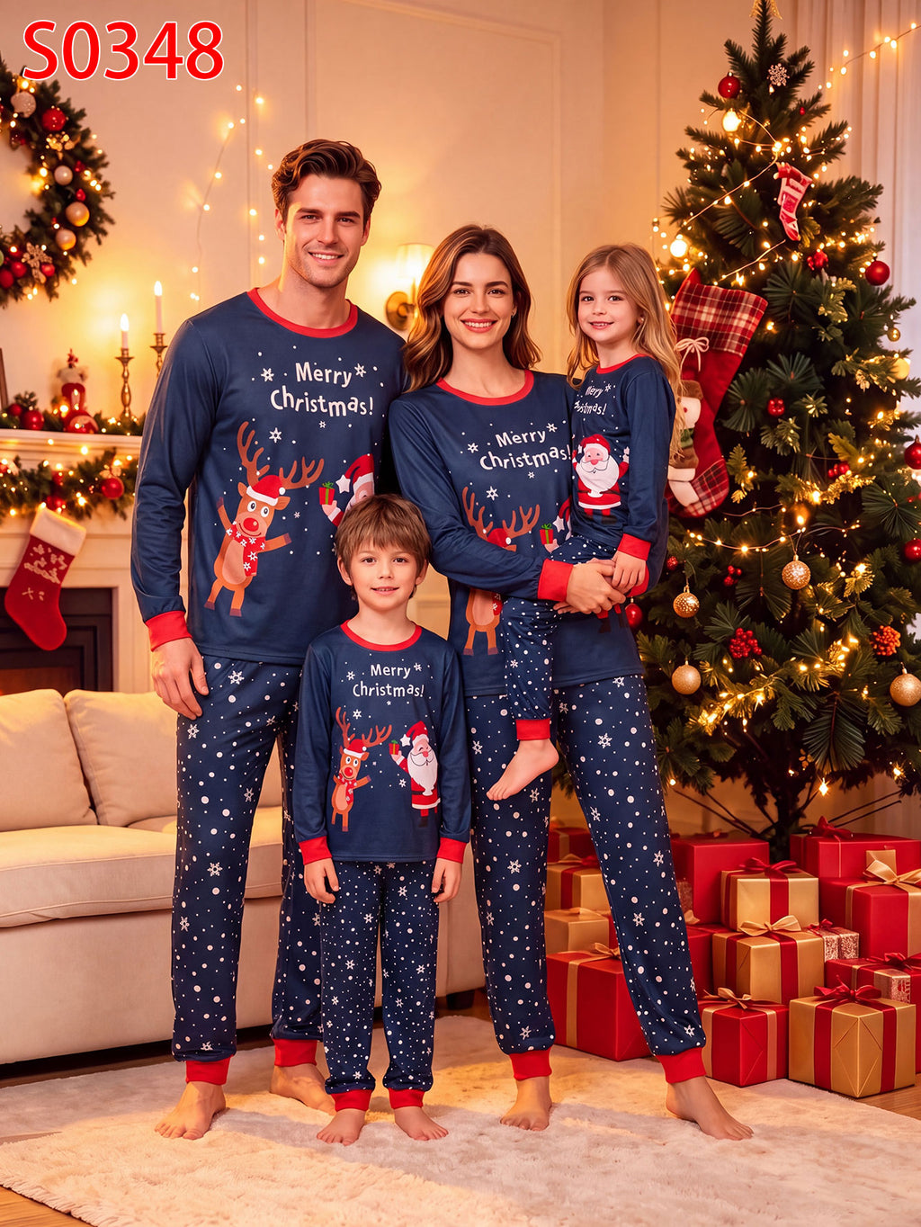 Christmas Family Matching Pyjamas – Christmas Tree Print 🎄